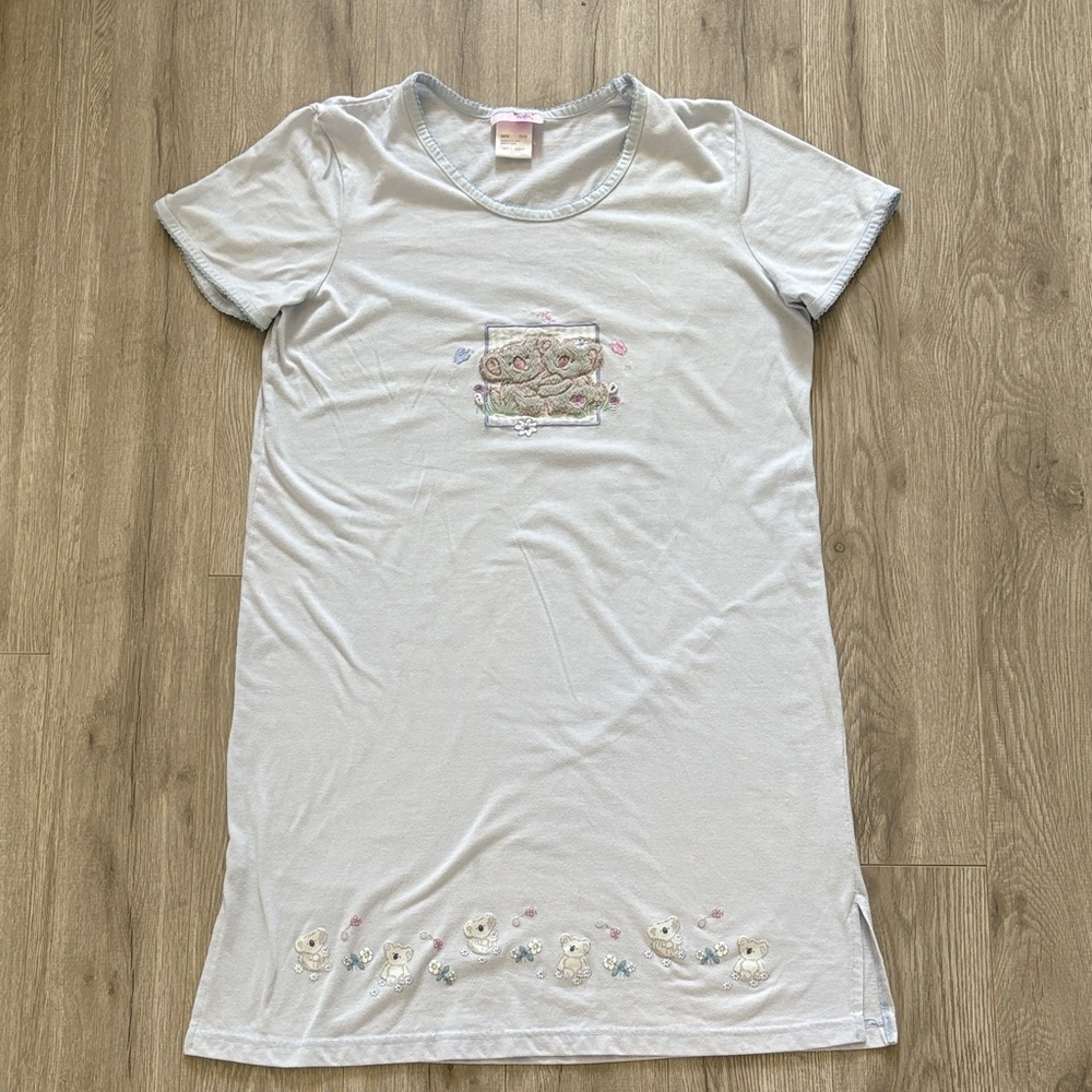 Light blue Embroidered Nightgown